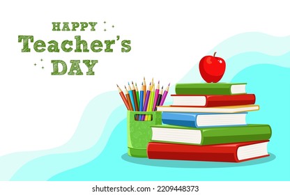 Happy Teachers Day Wish Post Color Stock Vector (Royalty Free ...