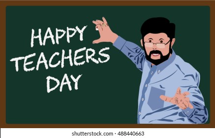 Happy Teachers Day written on a chalk board