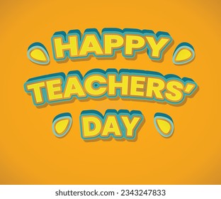 Happy Teachers Editable 3D Day Text Effect  