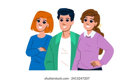 happy team group  vector.  work work, diverse men, community man happy team group character. people flat cartoon illustration