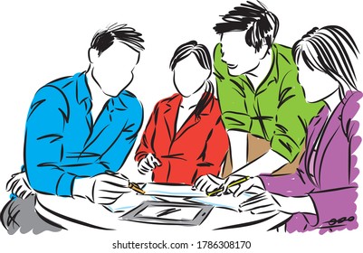 happy team work concept group vector illustration