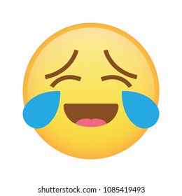 Happy tears emoji emoticon vector