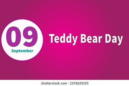 Happy Teddy Bären Day, 09. September. Kalender des September Retro-Texteffekts, Vektordesign