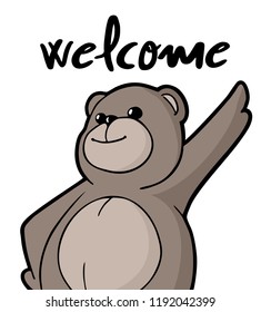 happy teddy bear draw