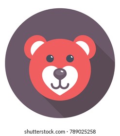 
Happy Teddy Bear Flat Colored Icon
