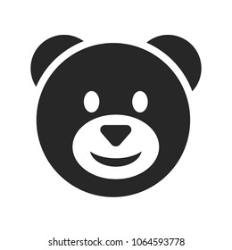 happy teddy bear smile vector icon sign