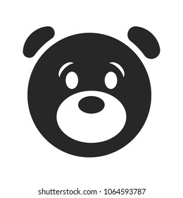 happy teddy bear smile vector icon sign