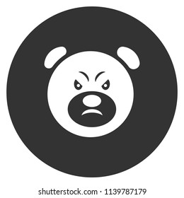 Happy teddy bear smile vector icon sign. Gray background.