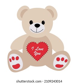 Happy Teddy Bear toy with heart I Love You