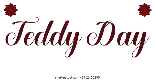 Happy Teddy Day Stylish Text illustration Design