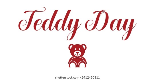 Diseño de ilustración de texto con estilo de Happy Teddy Day