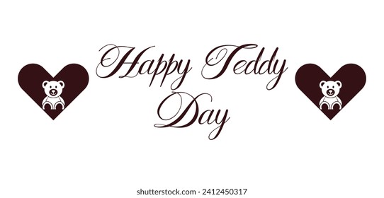 Happy Teddy Day Stylish Text illustration Design