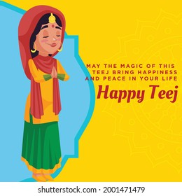 Happy Teej banner design template.