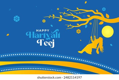 Happy Teej Festival Background Design Illustration 