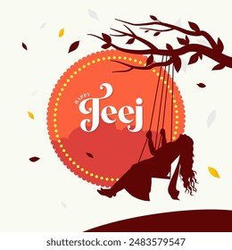 Happy Teej Festival Post Banner Background Design Illustration 