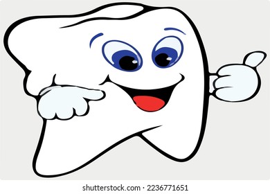happy teeth vector funny healthy teeth 