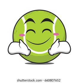 Happy tennis ball cartoon character