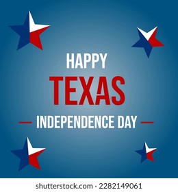 Happy Texas Independence Day With A Blue Background And Stars Patterned With The Texas Flag