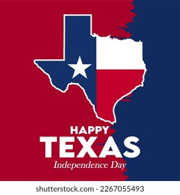 Happy Texas Independence Day with texas flag 