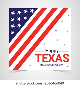 Happy texas independence day web banner template. illustration Vector Texas Independence day Background with flag. March 2nd Texas Independence Day Freedom holiday