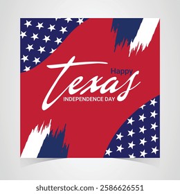 Happy texas independence day web banner template. illustration Vector Texas Independence day Background with flag. March 2nd Texas Independence Day Freedom holiday