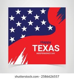 Happy texas independence day web banner template. illustration Vector Texas Independence day Background with flag. March 2nd Texas Independence Day Freedom holiday