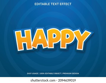 happy text effect editable template use for business brand and logo