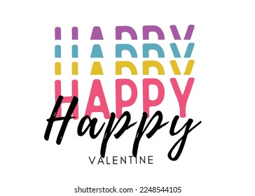 color de capas de vector de texto feliz	