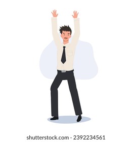 Happy Thai University Student in Uniform Raising Hands Celebrating Success