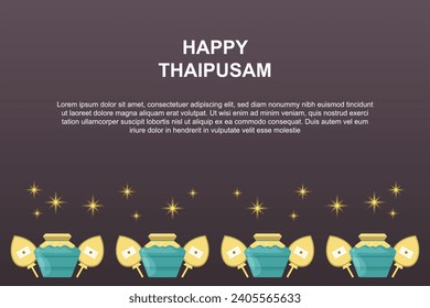 Felices antecedentes de Thaipusam. Ilustración vectorial.