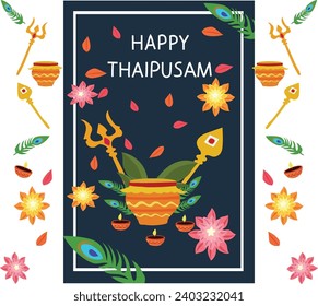 happy thaipusam india festival vector illustration