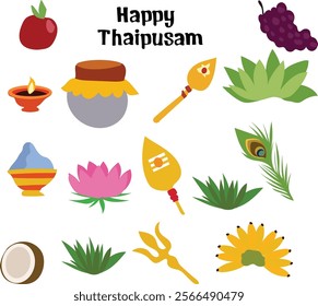 Happy Thaipusam vector illustration. Good for banner, poster, greeting card, party card, invitation, template, advertising, campaign, and social media.
