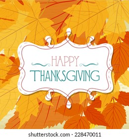 Happy Thankgiving With Leaves Greeting Card