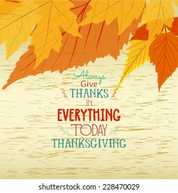 Happy Thankgiving With Leaves Greeting Card