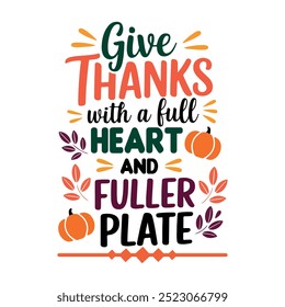 Happy Thanks giving calligraphy lettering t-shirt design.