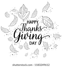 happy thanks giving card with floral decoration