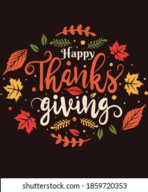 Happy thanks giving card illustration