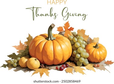 Happy Thanks Giving Day flat illustration  