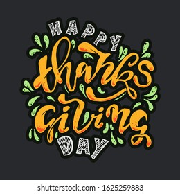 Happy Thanks Giving Day, hand drawn lettering