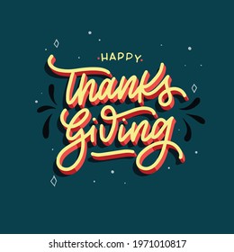 happy thanks giving day lettering  