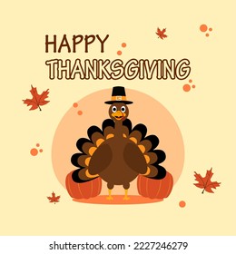 Happy Thanks Giving Day Poster. Suitable to use on Thanks Giving event. Also suitable for uploading social media at Thanks Giving event