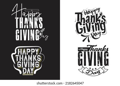 HAPPY THANKS GIVING DAY T-SHIRT DESIGN BUNDLE
