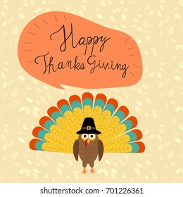 Happy Thanks giving with hand lettering fonts vector. illustration EPS10.