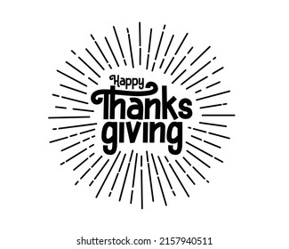 Happy thanks giving sentence creative design vector template