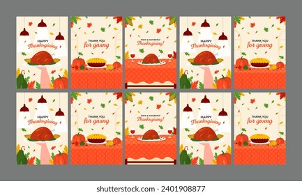 happy thanks giving vector illustration flat design