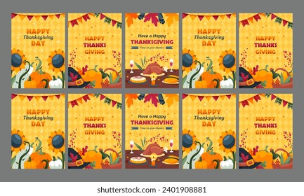 happy thanks giving vector illustration flat design