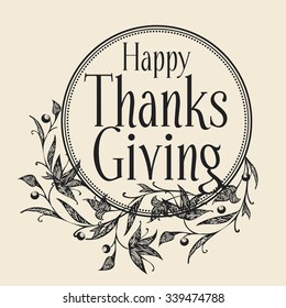 Happy Thanks Giving. Vector image.