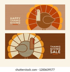 Happy Thanksgiving and autumn design elements. Abstract turkeys and text designs. For greeting cards, web pages, banners, flyers, posters, decoration.