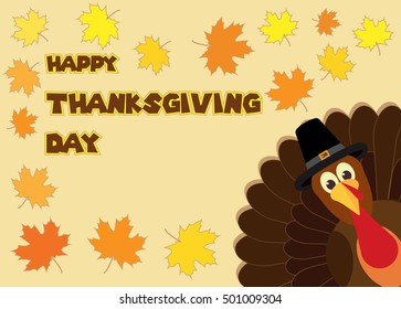 Happy Thanksgiving. Autumn, Maple leaves Background.