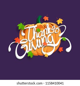 Happy thanksgiving background with creative typography for print, banner, poster and more